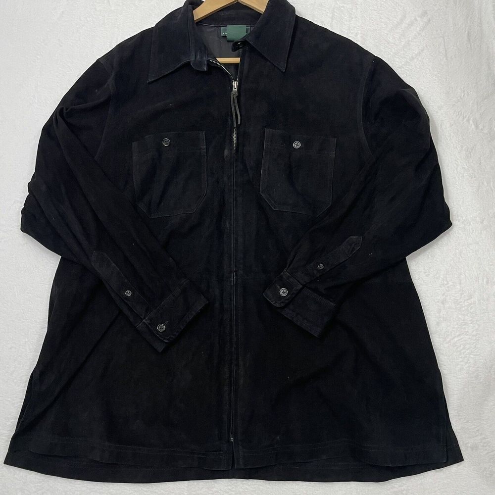 Vintage Lauren Ralph Lauren 100% Leather Suede Zip Front Jacket &Pockets Size 2X